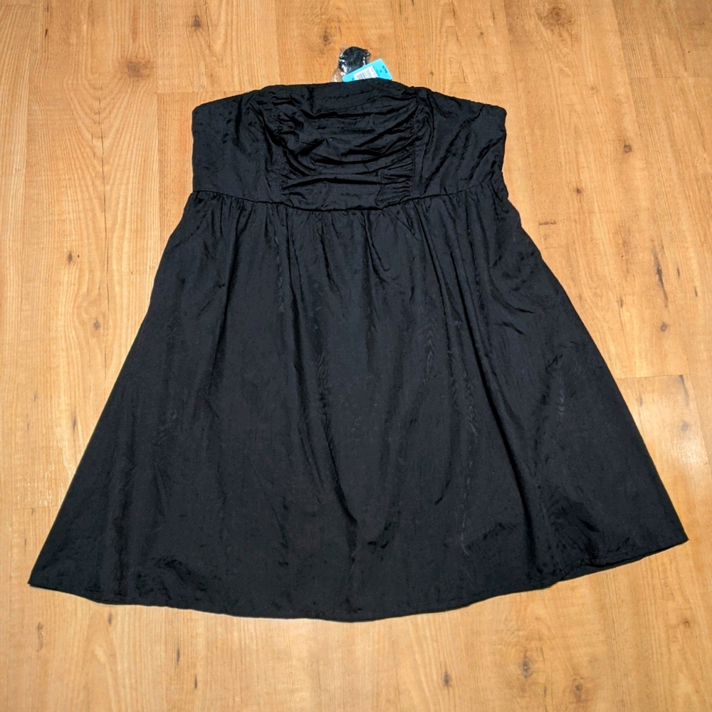 Torrid Plus Black Strapless Animal Print Dress